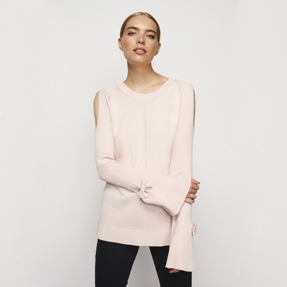 Karl Lagerfeld Sweaters - NWT Karl Lagerfeld Blush Bell Sleeve Bow Sweater